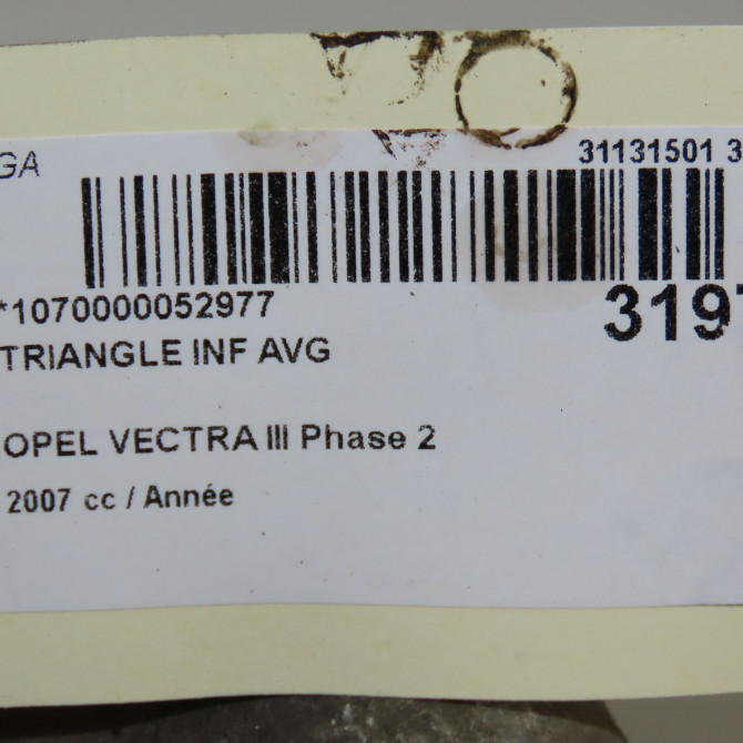 Triangle inf avg occasion OPEL VECTRA III Phase 2 10-2005->06-2007 13205825 6