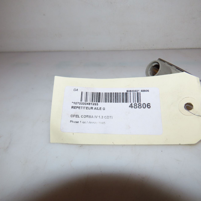 Répétiteur aile gauche occasion OPEL CORSA IV Phase 1 09-2006->12-2010 1.3 CDTI 90ch 13497989 4