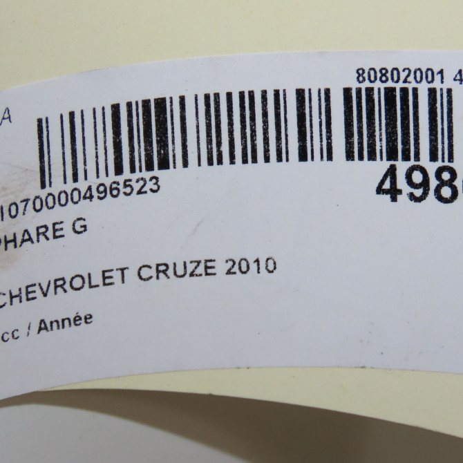 Phare gauche occasion CHEVROLET CRUZE Phase 1 03-2009->... 95137777 6