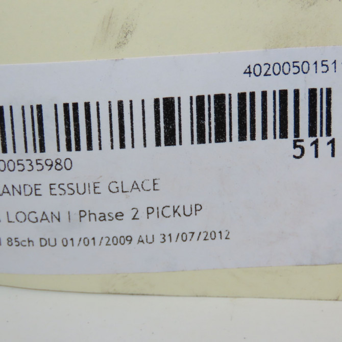Commande essuie glace occasion DACIA LOGAN I Phase 1 04-1995->04-1999 1.6 MPI 85ch 6001551355 6