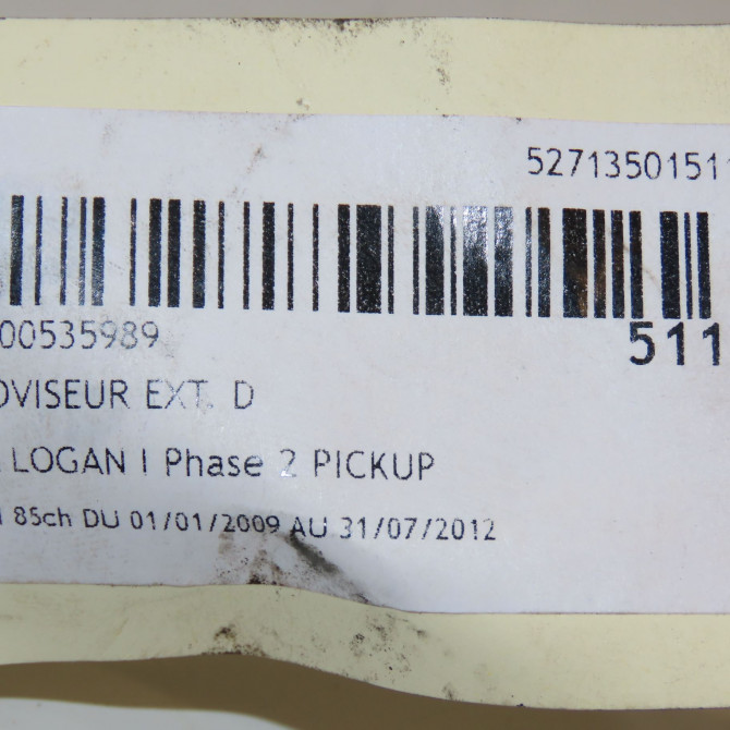 Retroviseur exterieur manuel droit occasion DACIA LOGAN I Phase 1 04-1995->04-1999 1.6 MPI 85ch 963015334R 5