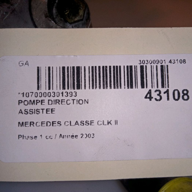 Pompe direction assistee occasion MERCEDES CLASSE CLK II Phase 1 05-2002->12-2009 270 CDI 24669401 6