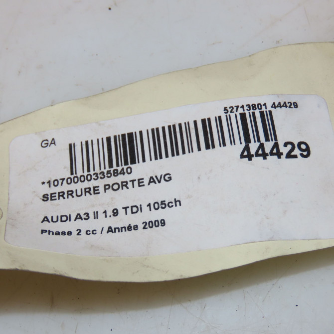 Serrure porte avg occasion AUDI A3 II Phase 2 06-2008->07-2012 1.9 TDi 105ch 4F1837015E 3