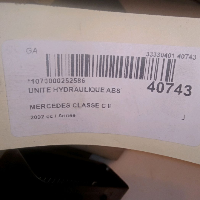 Unité hydraulique ABS occasion MERCEDES CLASSE C II Phase 1 05-2000->03-2004 44316212 5