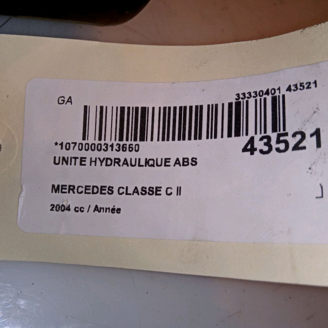 Unité hydraulique ABS occasion MERCEDES CLASSE C II Phase 2 BREAK 03-2004->06-2007 44316212 6