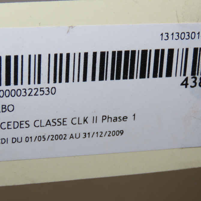 Turbo occasion MERCEDES CLASSE CLK II Phase 1 05-2002->12-2009 270 CDI 7