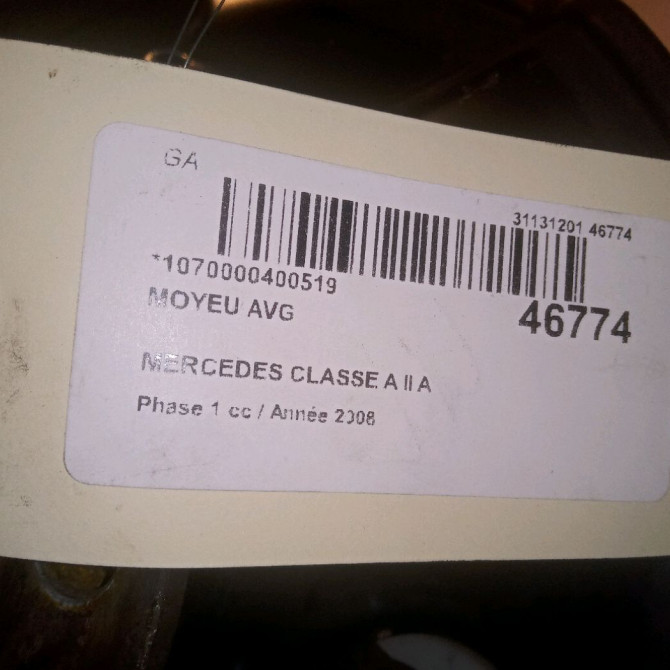 Moyeu avg occasion MERCEDES CLASSE A II Phase 1 12-2004->04-2008 A 180 CDI 1693370145 5