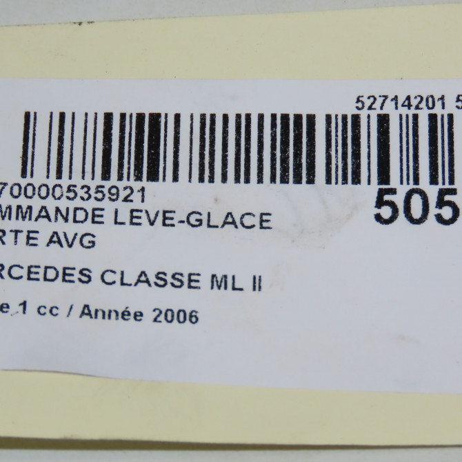 Commande lève-glace porte avant gauche occasion MERCEDES CLASSE ML II phase 1 03-2005->09-2008 320 CDI 224ch 6