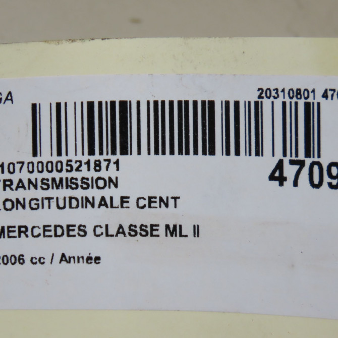Transmission longitudinale cent occasion MERCEDES CLASSE ML II phase 1 03-2005->09-2008 4