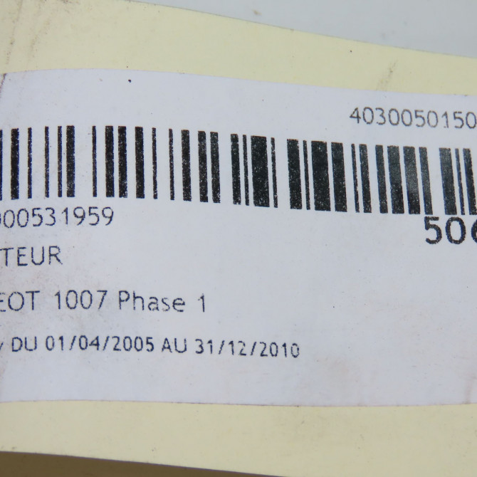 Compteur occasion PEUGEOT 1007 Phase 1 04-2005->12-2010 1.4i 16v 6106SY 7