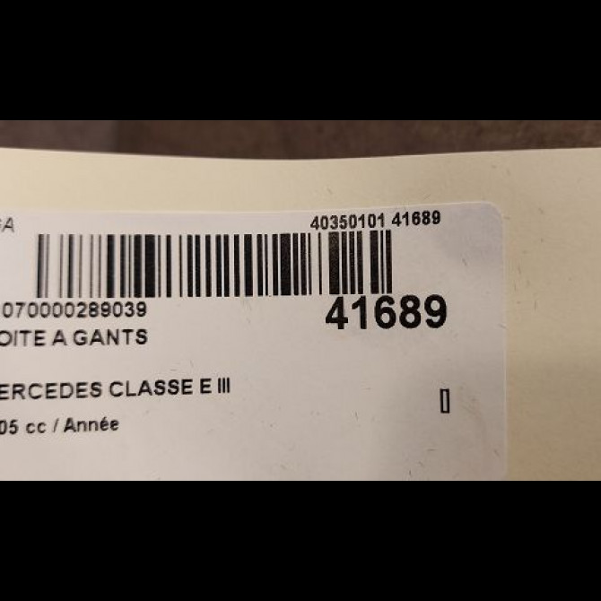 Boite à gants occasion MERCEDES CLASSE E III Phase 1 03-2002->06-2006 E280CDi FAP 177ch 21168024879C52 2