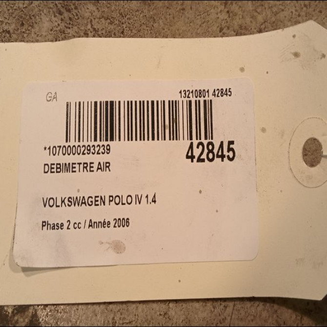 Debimetre air occasion VOLKSWAGEN POLO IV Phase 2 05-2005->09-2009 1.4 TDI 70ch 38906461B 4