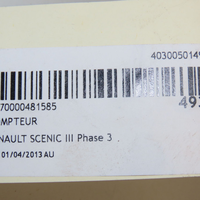 Compteur occasion RENAULT SCENIC III Phase 3 04-2013->... 248107100R 7