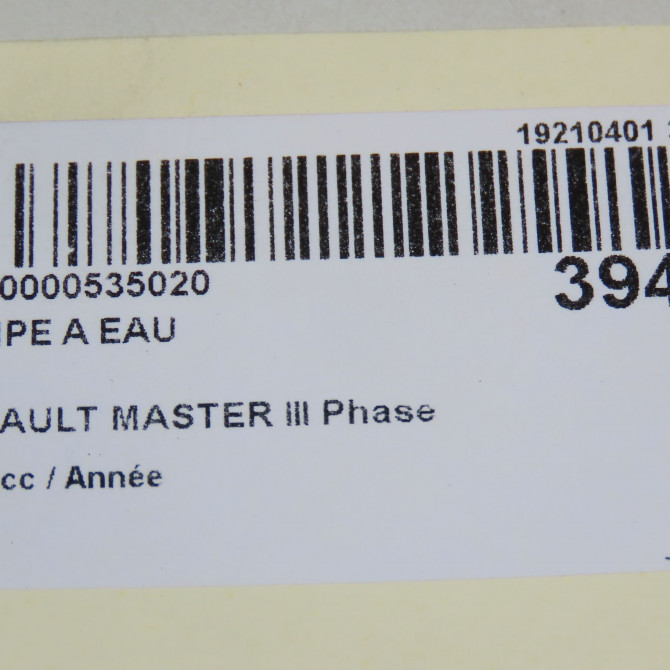 Pompe a eau occasion RENAULT MASTER III Phase 2 06-2014->... 210103098R 6