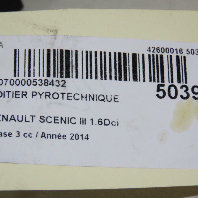 Boitier pyrotechnique occasion RENAULT SCENIC III Phase 3 04-2013->... 1.6Dci 130ch 285589605R 5