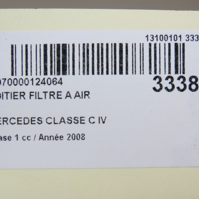Boitier filtre a air occasion MERCEDES CLASSE C IV phase 1 02-2014->... C220 170ch 6