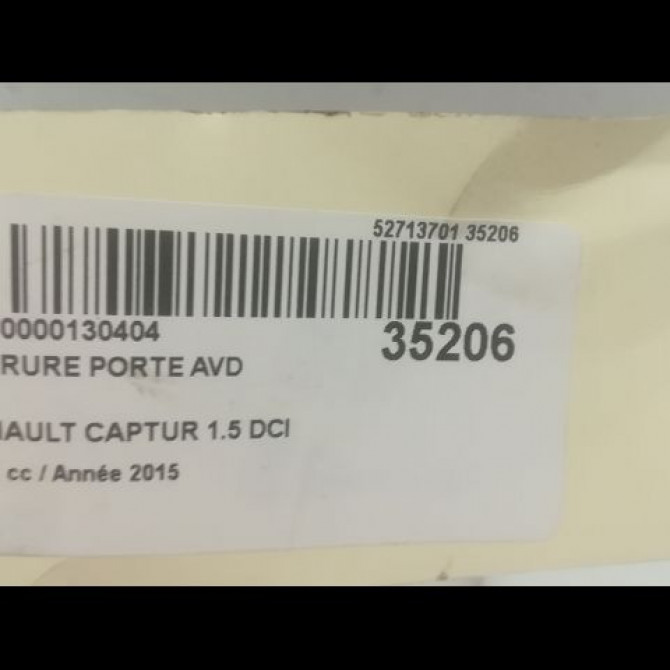 Serrure porte avd occasion RENAULT CAPTUR Phase 1 02-2013->... 1.5 DCI 90ch 805022764R 5