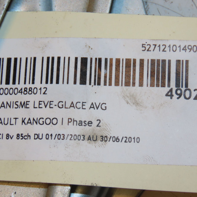 Mécanisme lève-glace avant gauche occasion RENAULT KANGOO I Phase 2 03-2003->06-2010 1.9 DCI 8v 85ch 8200155793 3