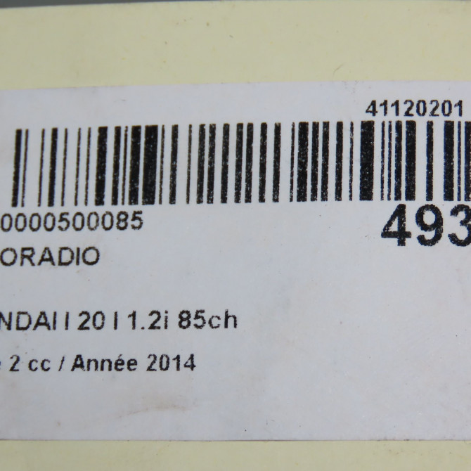 Autoradio occasion HYUNDAI I 20 I phase 2 06-2012->03-2015 1.2i 85ch 961211J252BLH 5