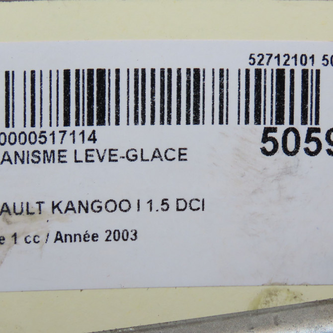 Mécanisme lève-glace avant gauche occasion RENAULT KANGOO I Phase 1 09-1997->06-2003 1.5 DCI 8v 65ch 8200155793 4