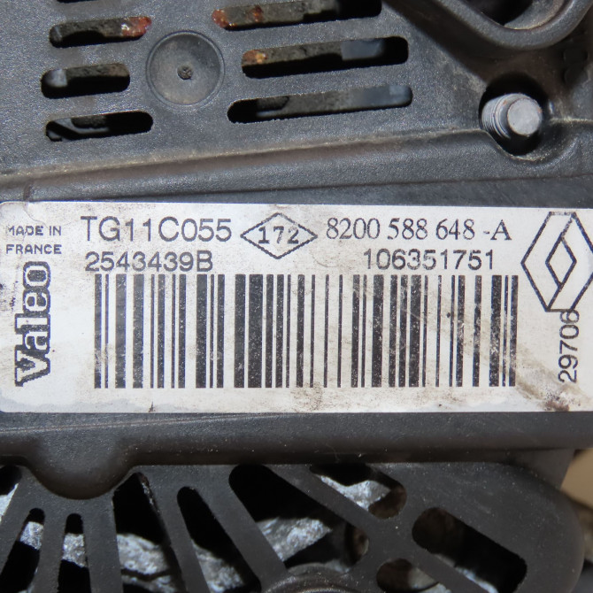 Alternateur occasion RENAULT MEGANE II Phase 2 01-2006->06-2009 1.6i 16v 110ch 8200660029 6