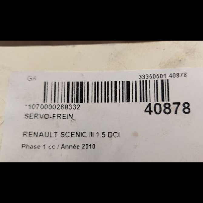 Servo-frein occasion RENAULT SCENIC III Phase 1 04-2009->11-2011 1.5 DCI 105ch 472104219R 3