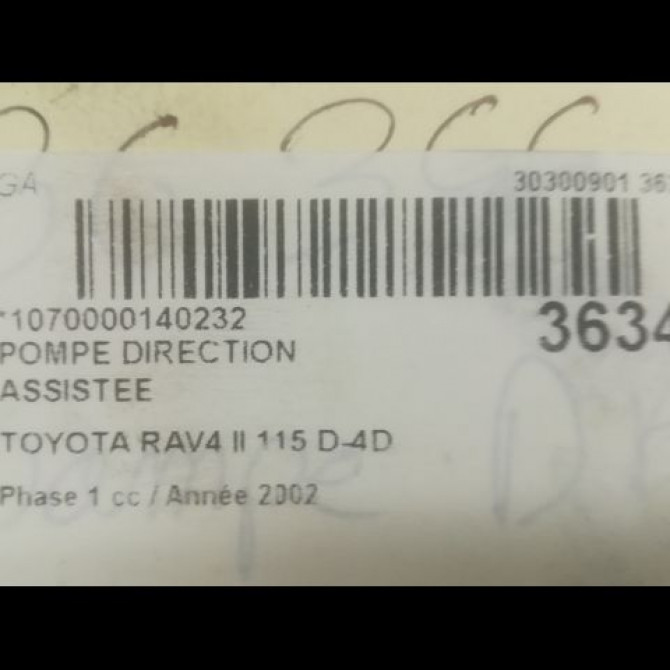 Pompe direction assistee occasion TOYOTA RAV4 II Phase 1 07-2000->10-2003 115 D-4D 4431042090 3