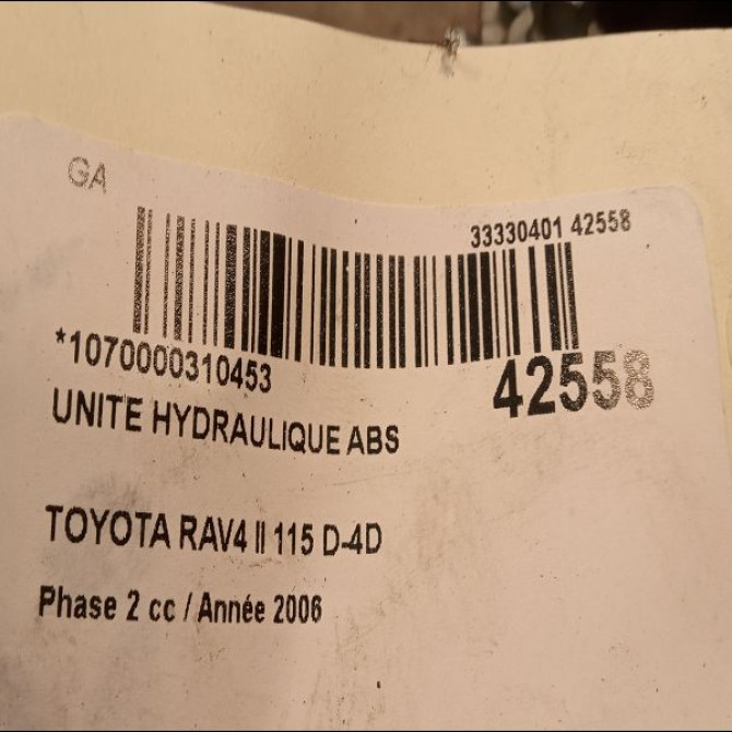 Unité hydraulique ABS occasion TOYOTA RAV4 II Phase 2 10-2003->12-2005 115 D-4D 4405042080 3