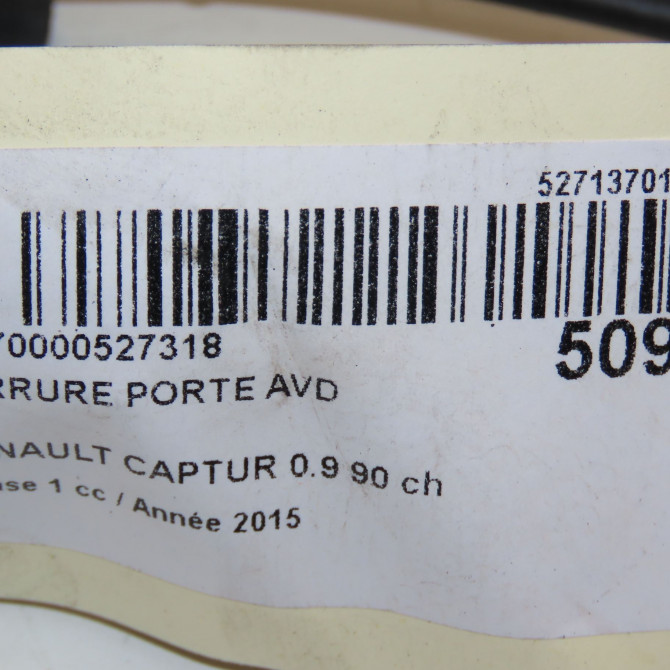 Serrure porte avd occasion RENAULT CAPTUR Phase 1 02-2013->... 0.9 90 ch 805022764R 8
