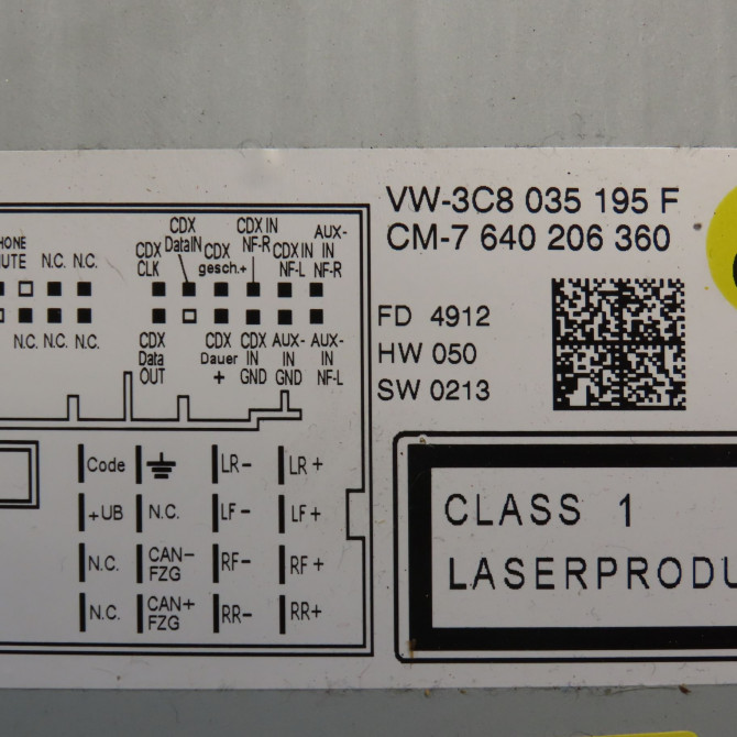 Autoradio occasion VOLKSWAGEN NEW BEETLE II phase 1 09-2011->... 1.6 TDI 105ch 3C8035195F 3