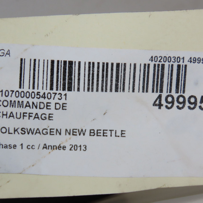 Commande de chauffage occasion VOLKSWAGEN NEW BEETLE II phase 1 09-2011->... 1.6 TDI 105ch 5C0907044AMZJU 6