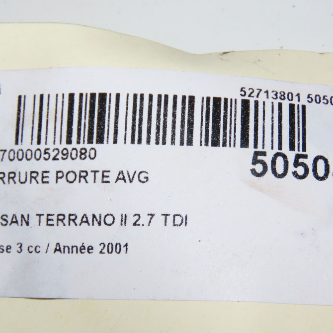 Serrure porte avg occasion NISSAN TERRANO II Phase 1 04-1995->04-1999 2.7 TDI 125ch 805037F400 7