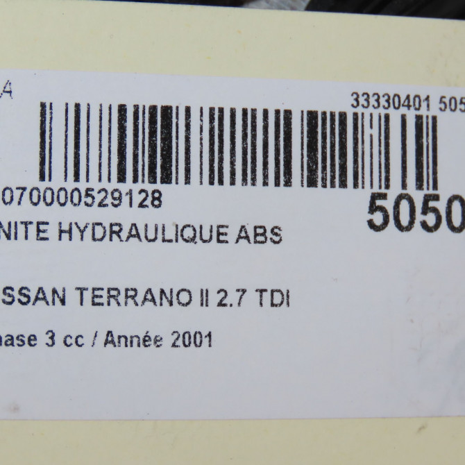Unité hydraulique ABS occasion NISSAN TERRANO II Phase 1 04-1995->04-1999 2.7 TDI 125ch 476600X801 7