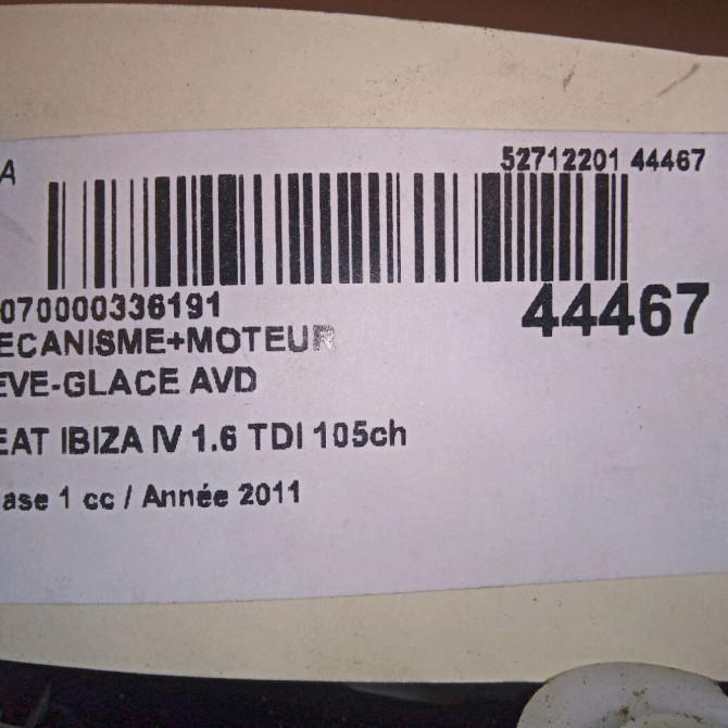 Mecanisme + moteur lève-glace avant droit occasion SEAT IBIZA IV Phase 1 05-2008->01-2012 1.6 TDI 105ch 6J4837462 4