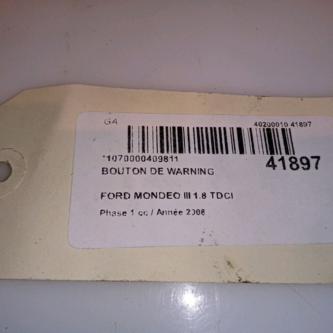 Bouton de warning occasion FORD MONDEO III Phase 1 06-2007->09-2010 1.8 TDCI 125ch 1553762 4