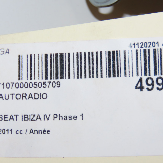 Autoradio occasion SEAT IBIZA IV Phase 1 05-2008->01-2012 5