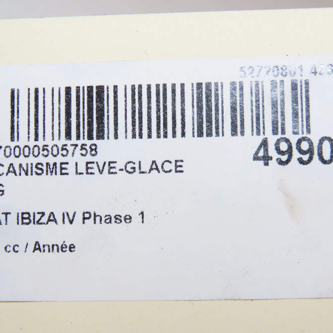 Mecanisme leve-glace arrière gauche occasion SEAT IBIZA IV Phase 1 05-2008->01-2012 6J8839461 5