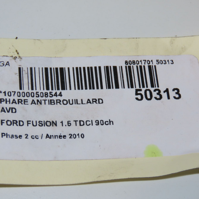 Phare antibrouillard avant droit occasion FORD FUSION Phase 2 10-2005->09-2011 1.6 TDCI 90ch 4550597 5