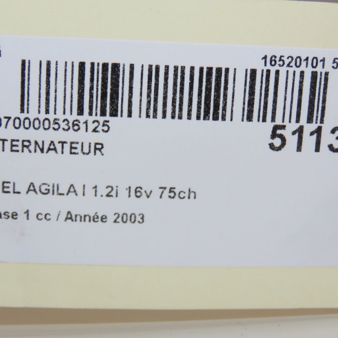 Alternateur occasion OPEL AGILA I Phase 1 08-2000->12-2007 1.2i 16v 75ch 93187819 8