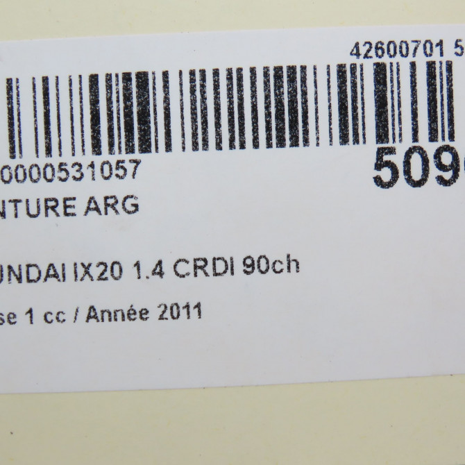 Ceinture arrière gauche occasion HYUNDAI IX20 Phase 1 10-2010->... 1.4 CRDI 90ch 898101P000EQ 5