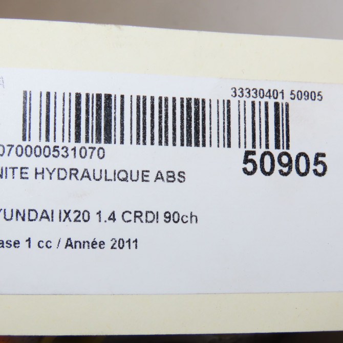 Unité hydraulique ABS occasion HYUNDAI IX20 Phase 1 10-2010->... 1.4 CRDI 90ch 589201K200 7