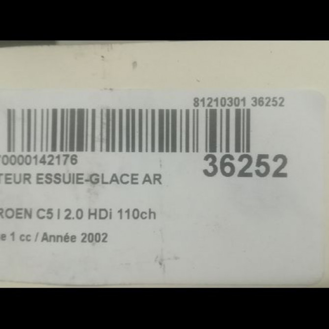 Moteur essuie-glace arrière occasion CITROEN C5 I Phase 1 03-2001->09-2004 2.0 HDi 110ch 6405J1 3