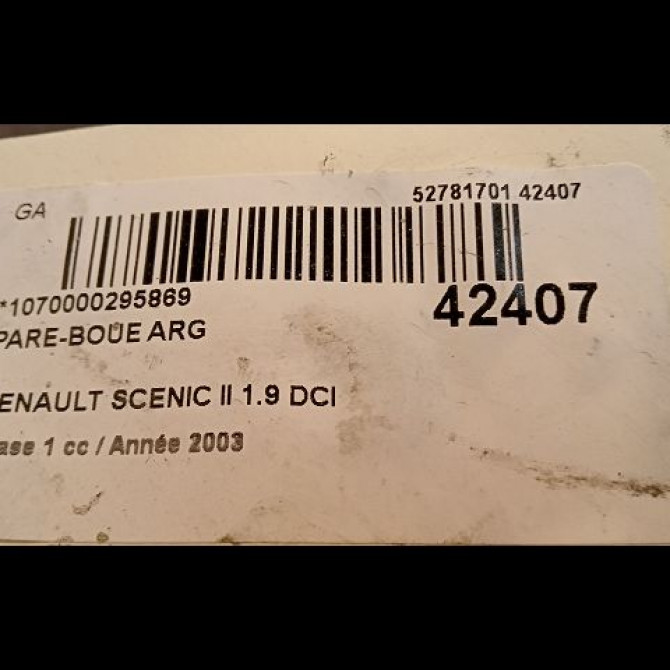 Pare-boue arrière gauche occasion RENAULT SCENIC II Phase 1 03-2004->09-2006 1.9 DCI 120ch 8200136397 2