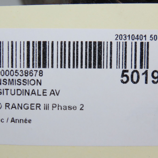 Transmission longitudinale av occasion FORD RANGER III Phase 2 05-2009->11-2011 1454923 6
