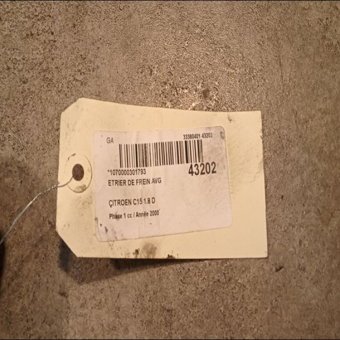 Etrier de frein avant gauche occasion CITROEN C15 Phase 1 07-1987->06-1996 1.8 D 441005 3