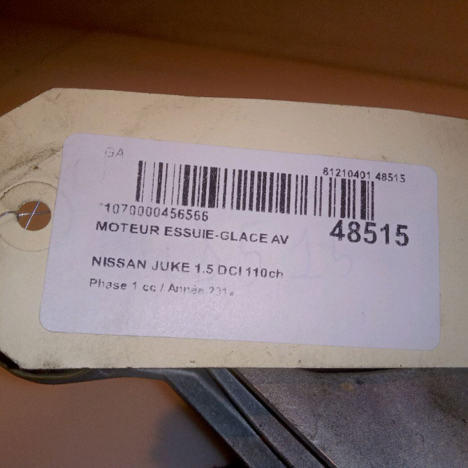 Moteur essuie-glace avant occasion NISSAN JUKE Phase 1 09-2010->... 1.5 DCI 110ch 288001KA0C 5