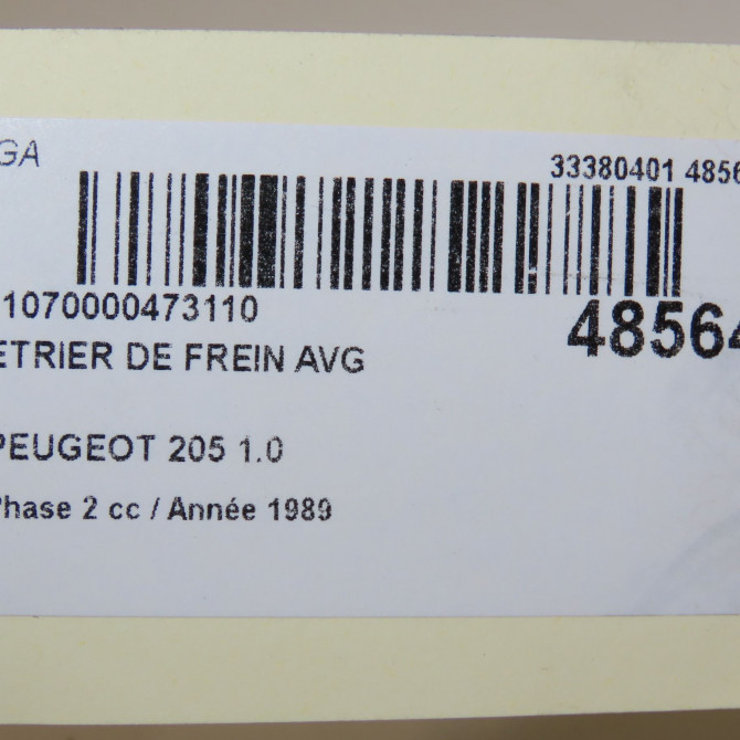 Etrier de frein avant gauche occasion PEUGEOT 205 205 Phase 2 1987-07-01->1998-12-31 1.0 441005 6