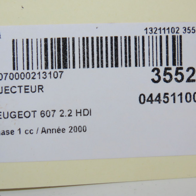 Injecteur occasion PEUGEOT 607 Phase 1 11-1999->09-2004 2.2 HDI 1980H6 5