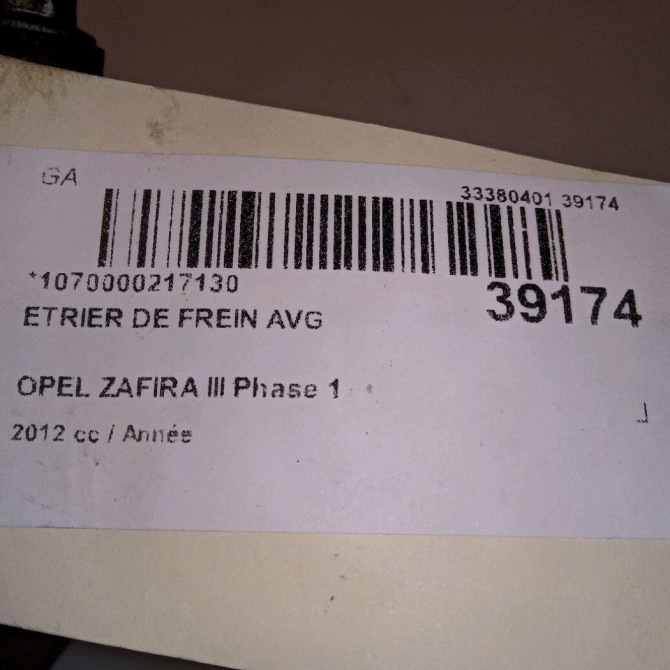 Etrier de frein avant gauche occasion OPEL ZAFIRA III Phase 1 11-2011->... 13301226 4