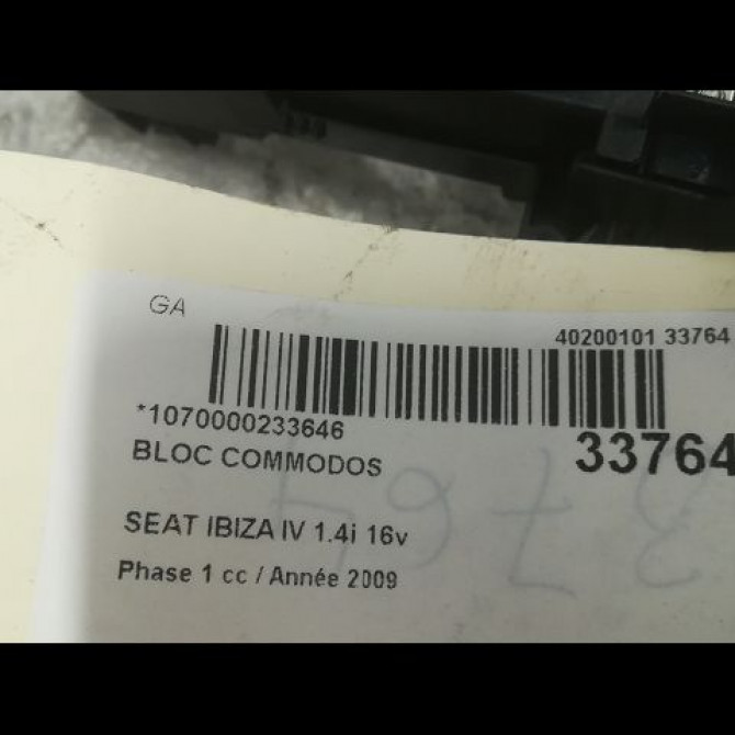 Bloc commodos occasion SEAT IBIZA IV Phase 1 05-2008->01-2012 1.4i 16v 7H0953513C9B9 5